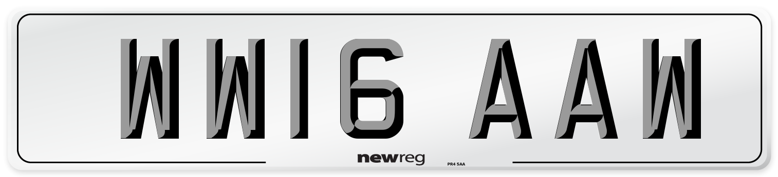 WW16 AAW Number Plate from New Reg